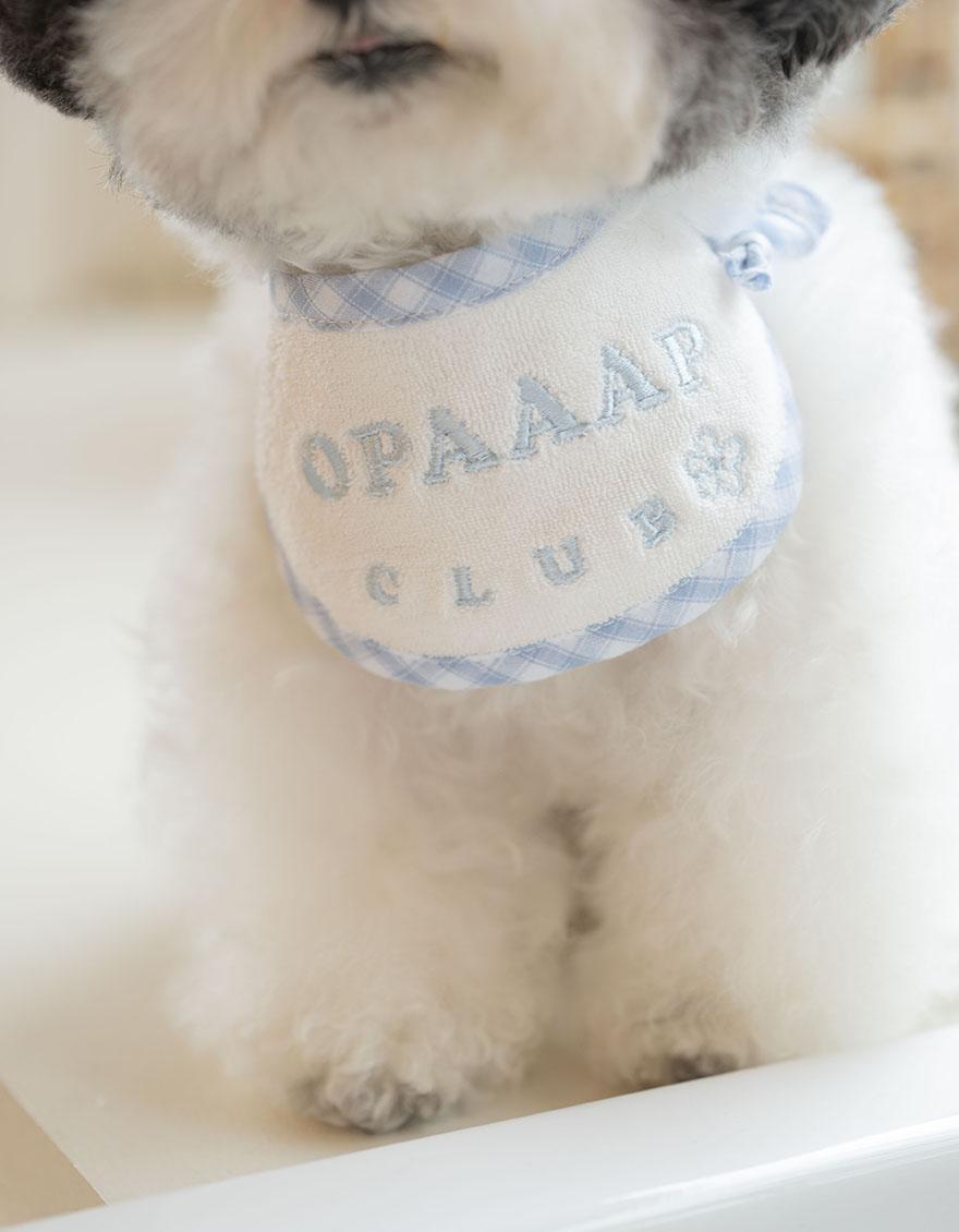 Dog Bib - Terry Blue & White - Opaaap - La Maison Mou