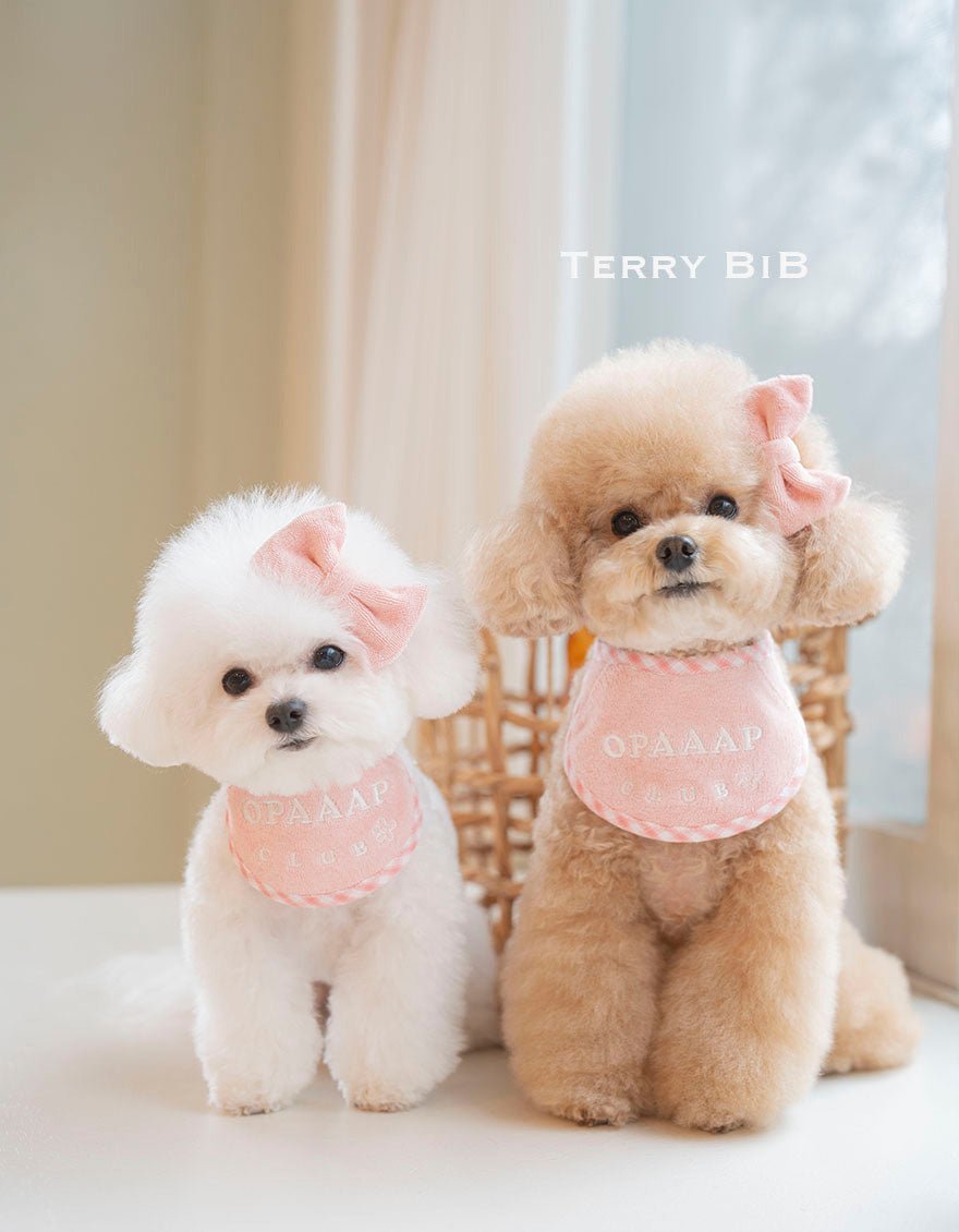 Dog Bib - Terry Pink & White - Opaaap - La Maison Mou
