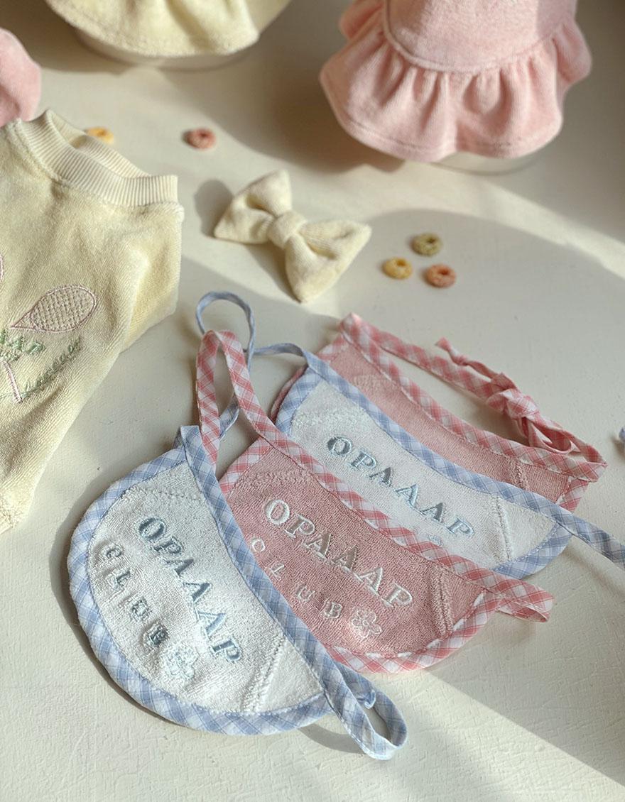 Dog Bib - Terry Pink & White - Opaaap - La Maison Mou