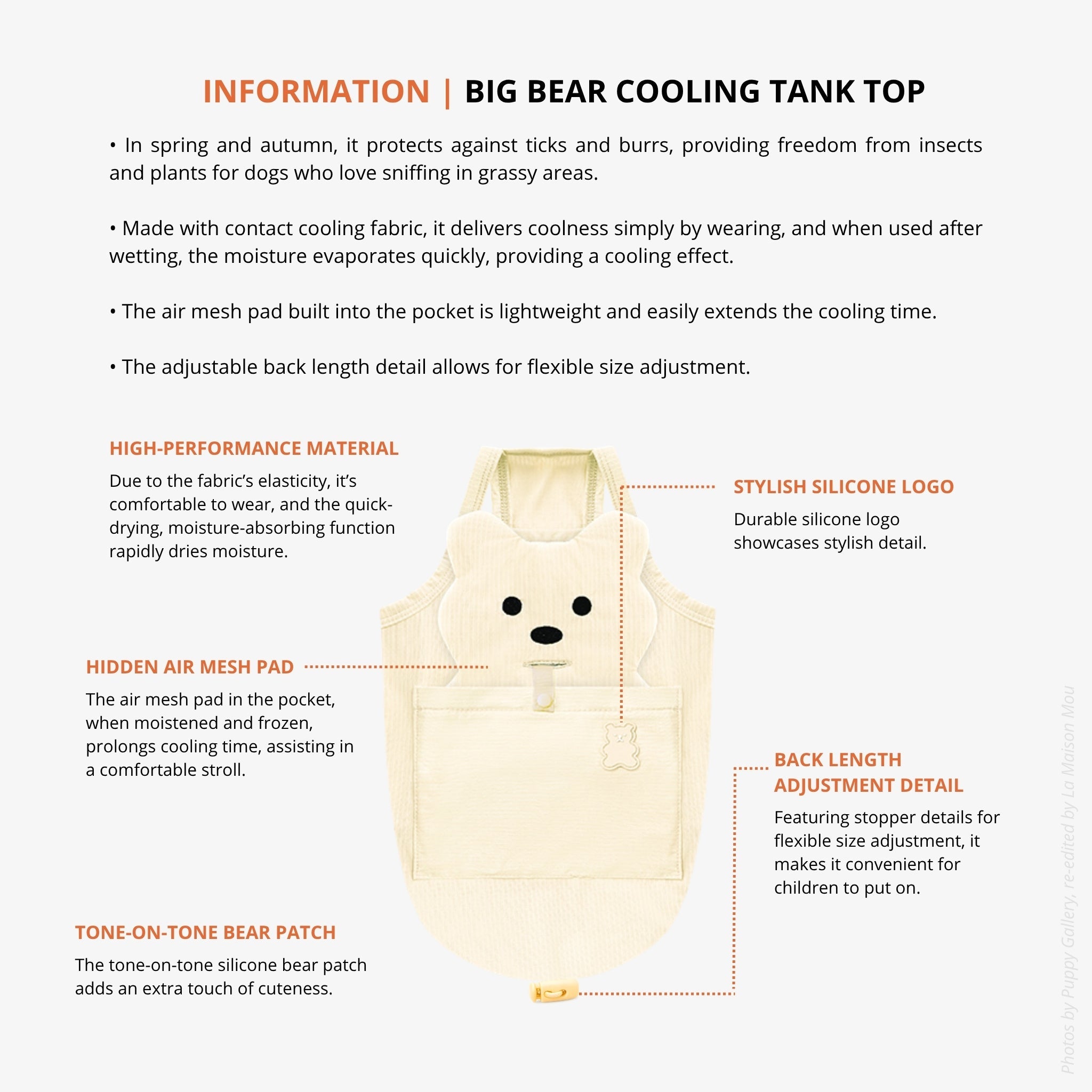 Dog Cooling Tank Top – Big Bear Blue - Puppy Gallery - La Maison Mou