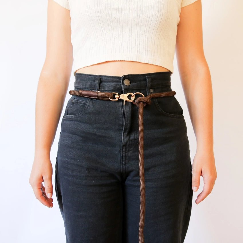 Dog Leash - Hands Free Braided Rope Dark Brown - Furlou - La Maison Mou