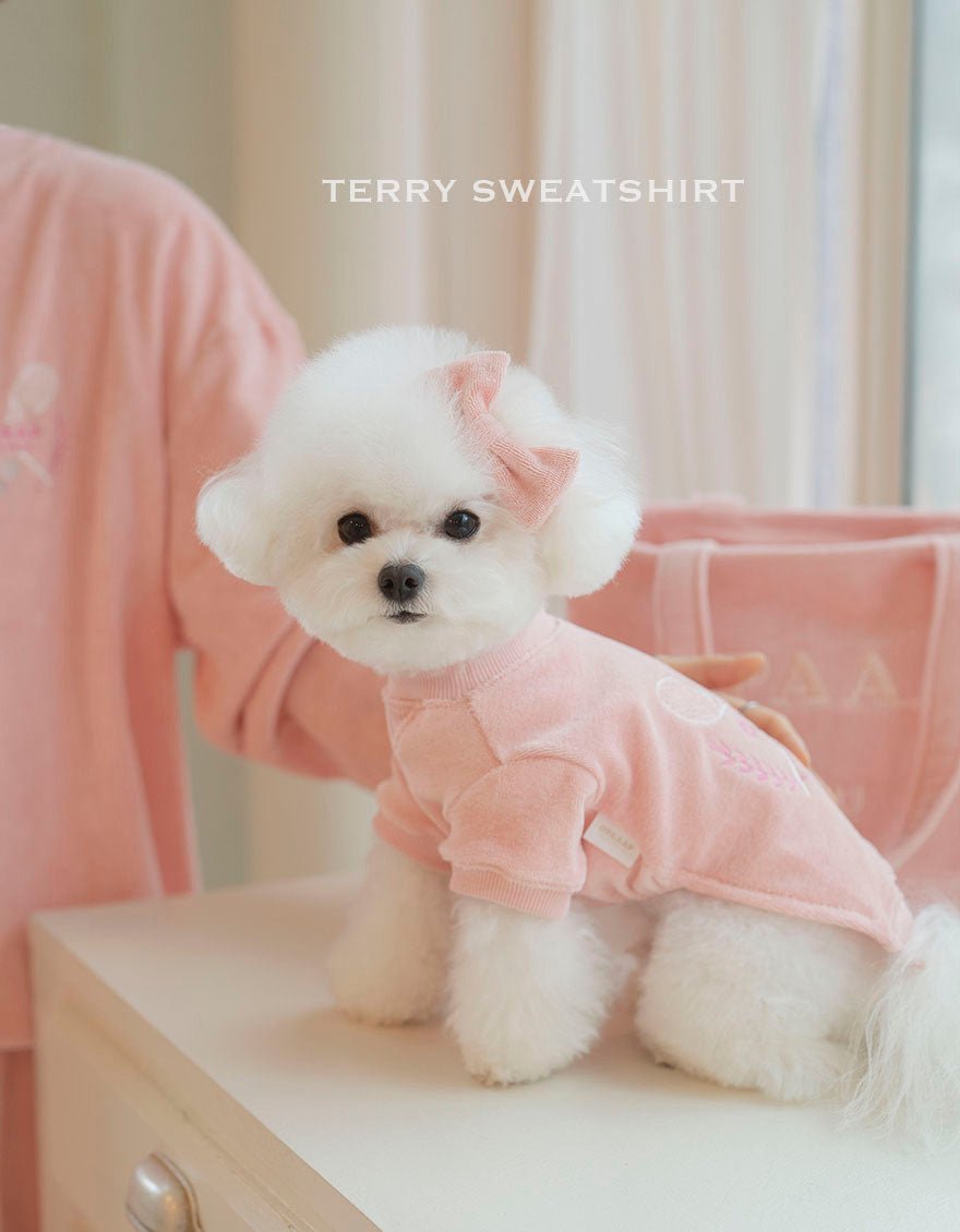 Dog Sweatshirt - Terry Pink - Opaaap - La Maison Mou