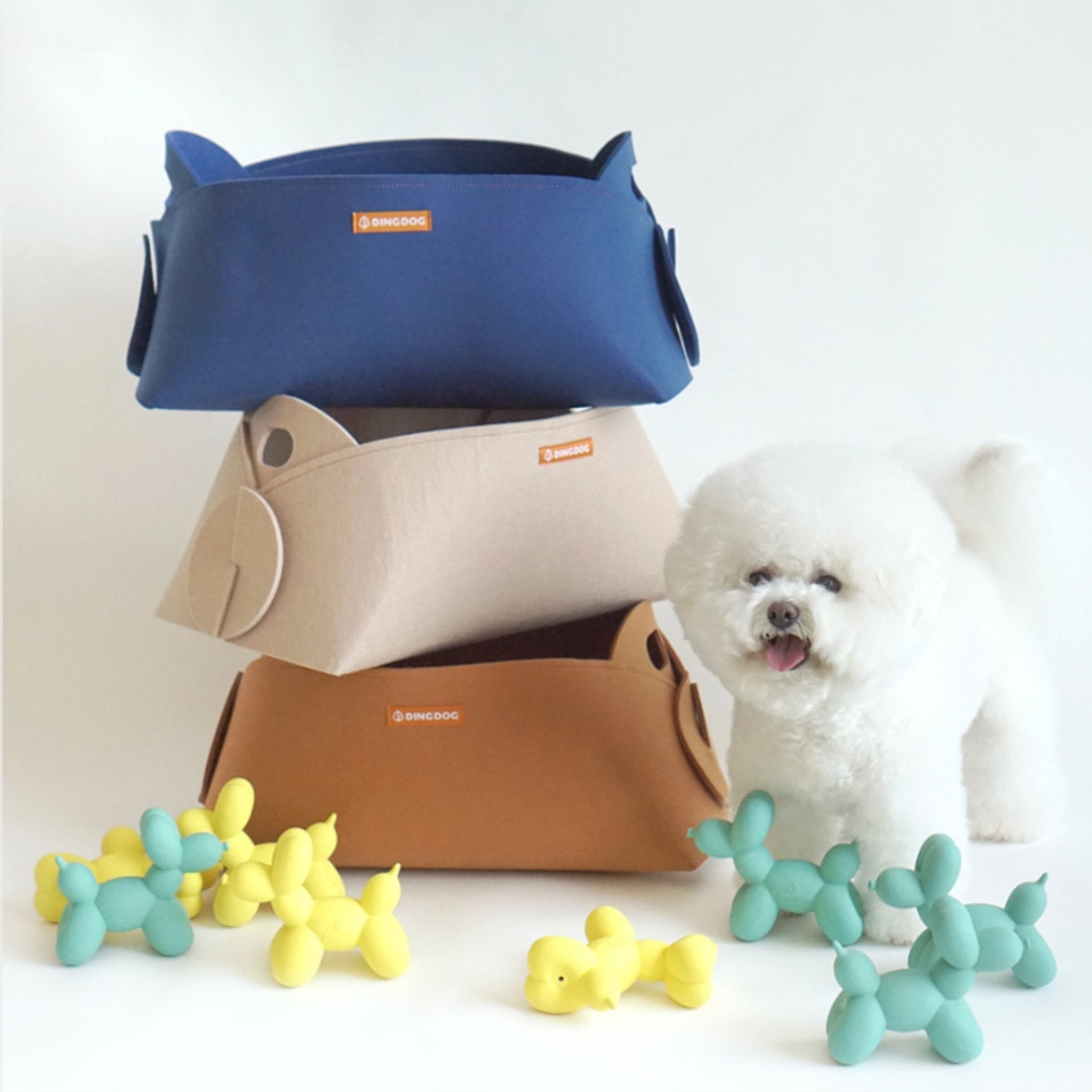 Dog Toy Basket Beige - Dingdog - La Maison Mou