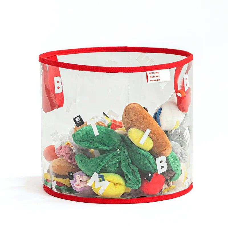 Dog Toy Basket - Clear Red - Bite Me - La Maison Mou
