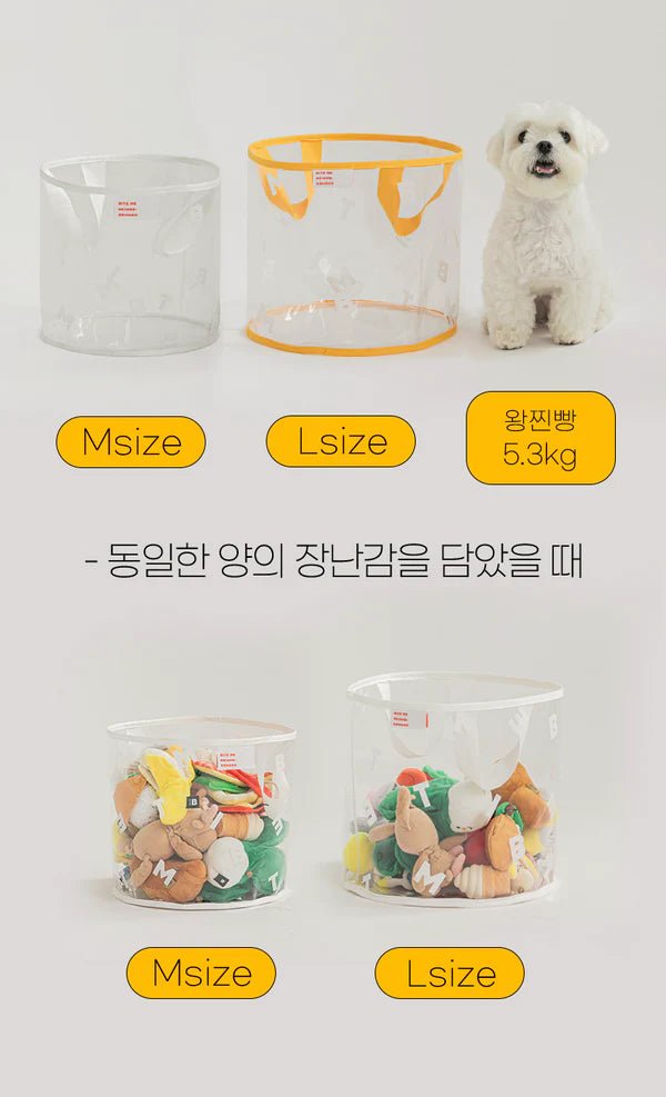 Dog Toy Basket - Clear Red - Bite Me - La Maison Mou