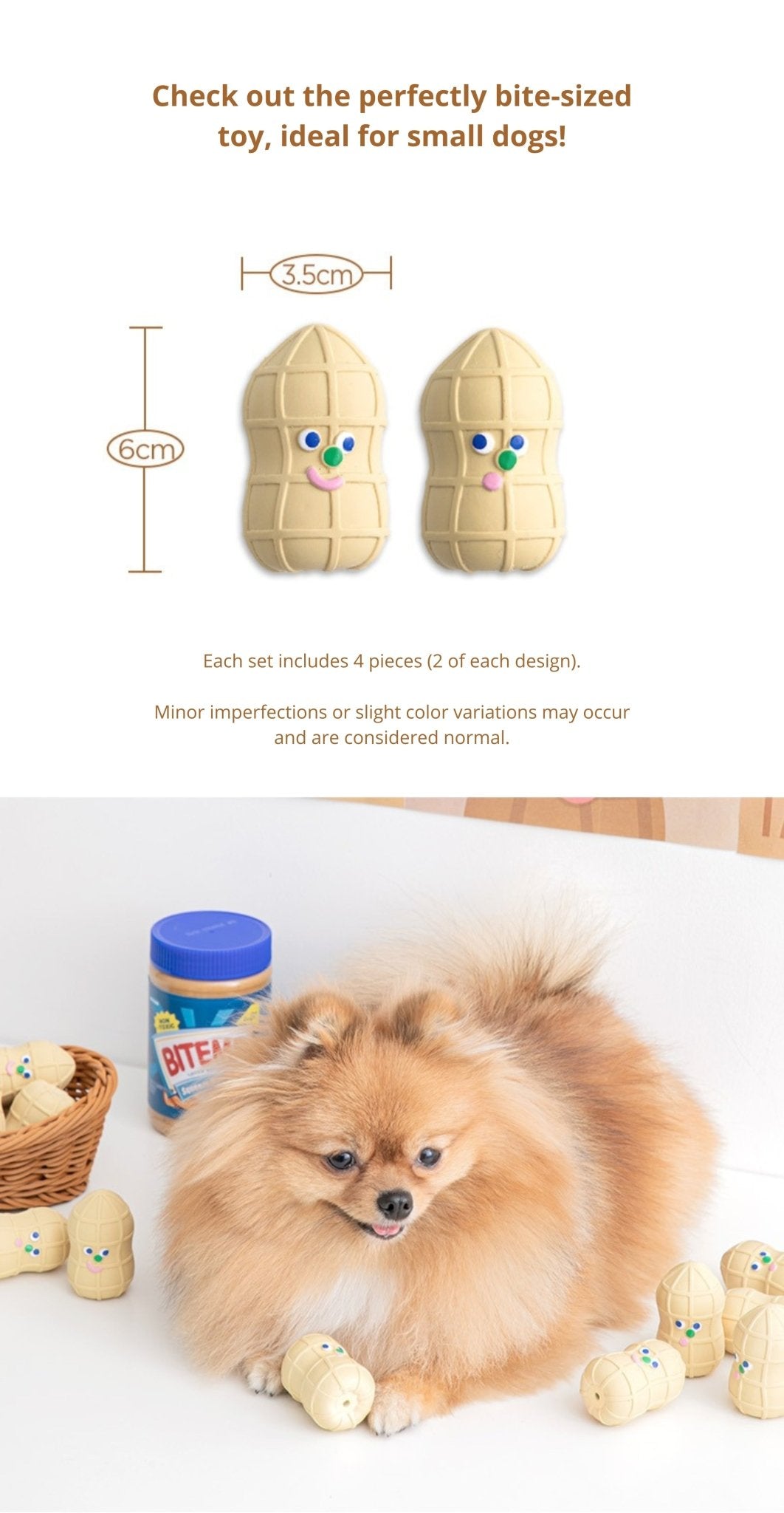 Dog Toy - Peanut Latex (Set of 4) - Bite Me - La Maison Mou