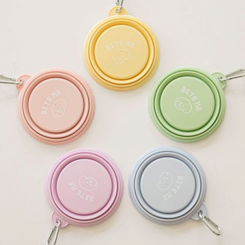 Dog Travel Bowl - Foldable Peach - Bite Me - La Maison Mou