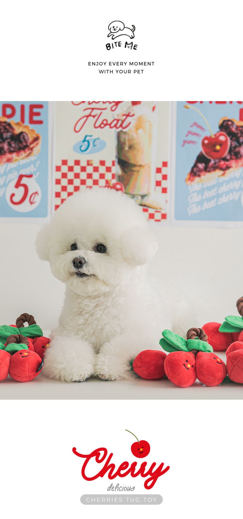 Nosework Dog Toy - Cherry Tug - Bite Me - La Maison Mou