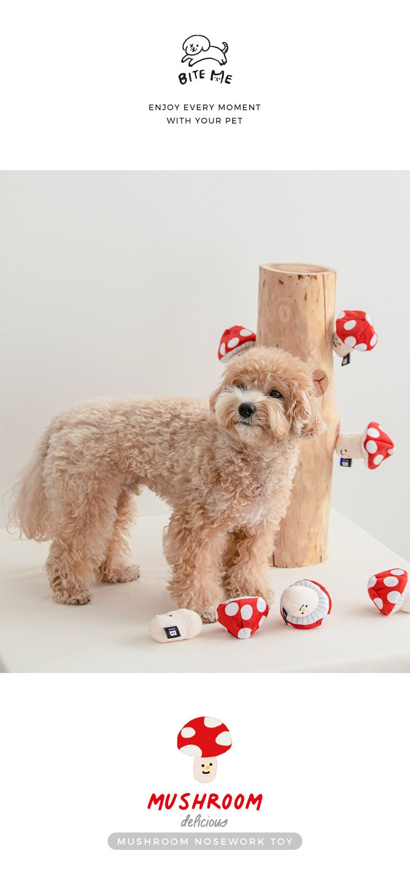 Nosework Dog Toy - Mushroom - Bite Me - La Maison Mou