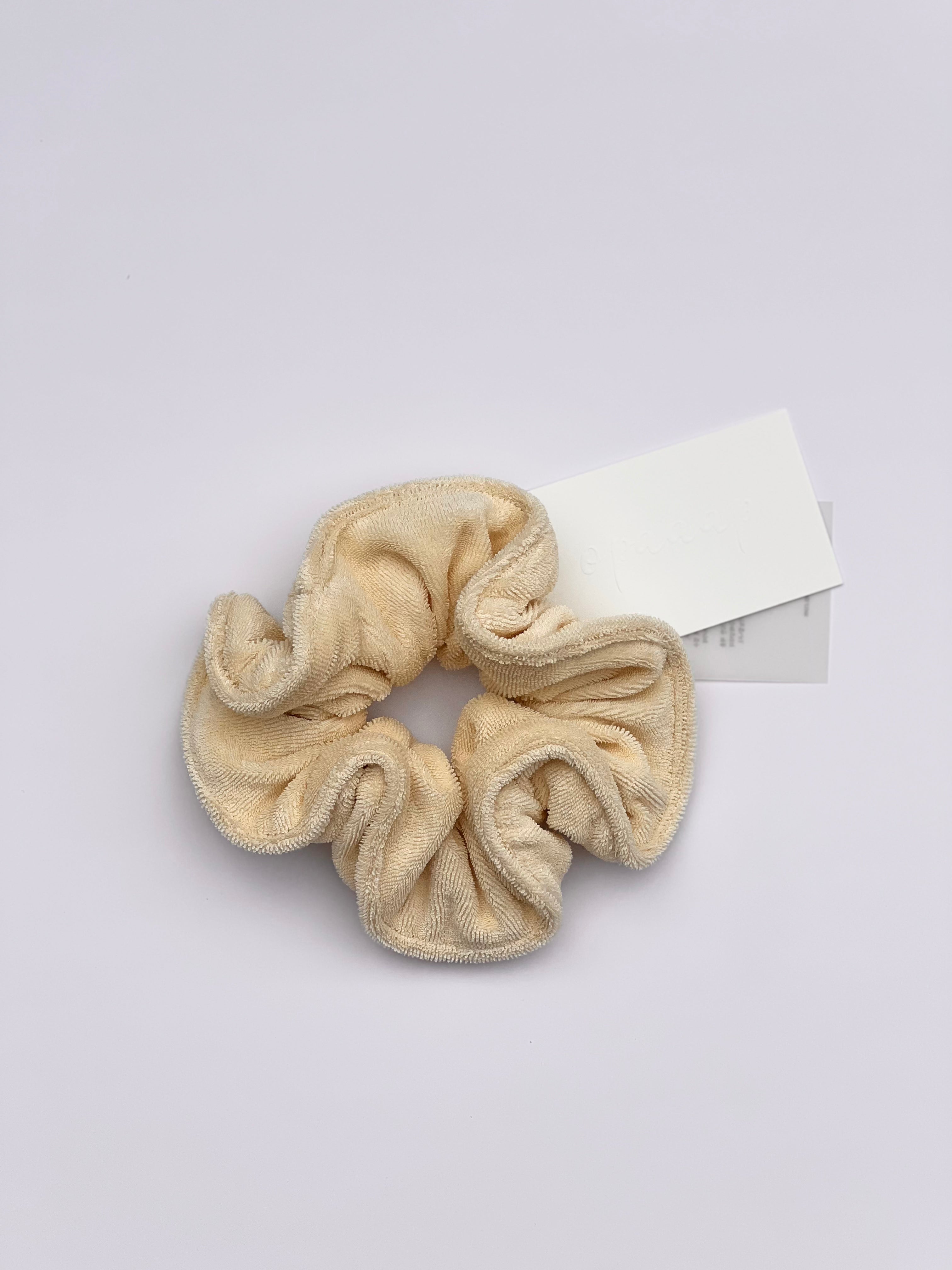 Opaaap yellow terry hair scrunchie