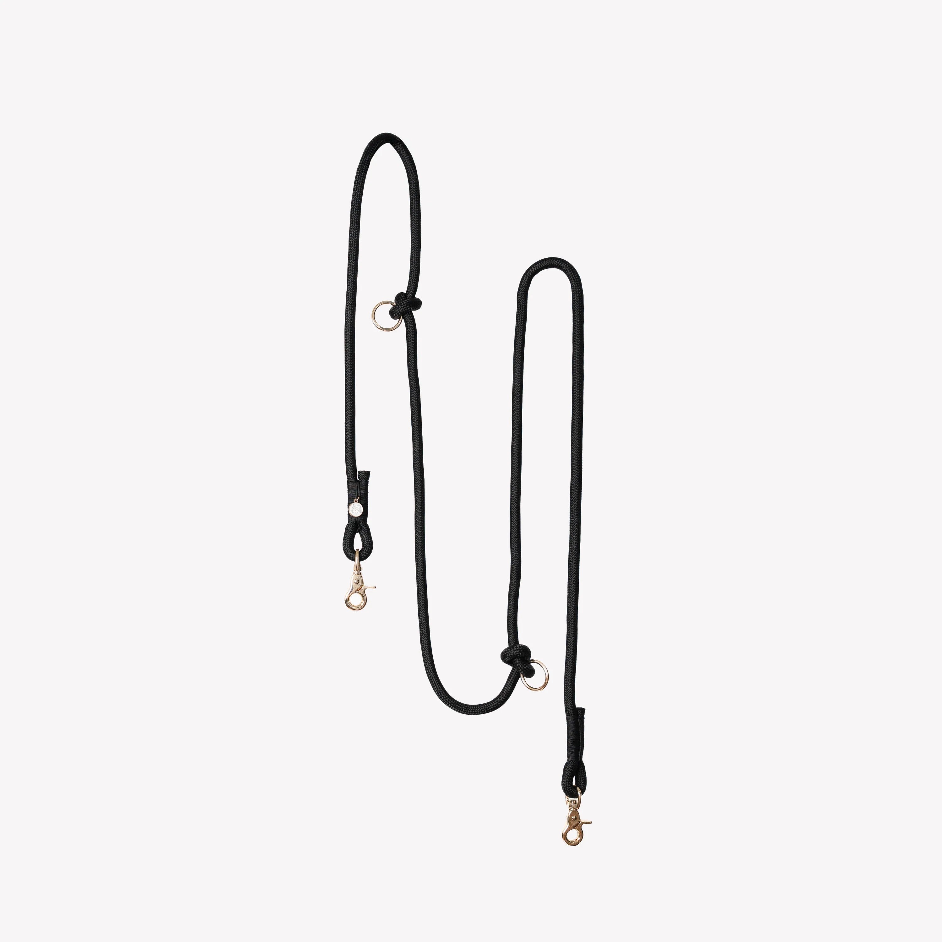 Dog Leash - Hands Free Braided Rope Black - Furlou - La Maison Mou