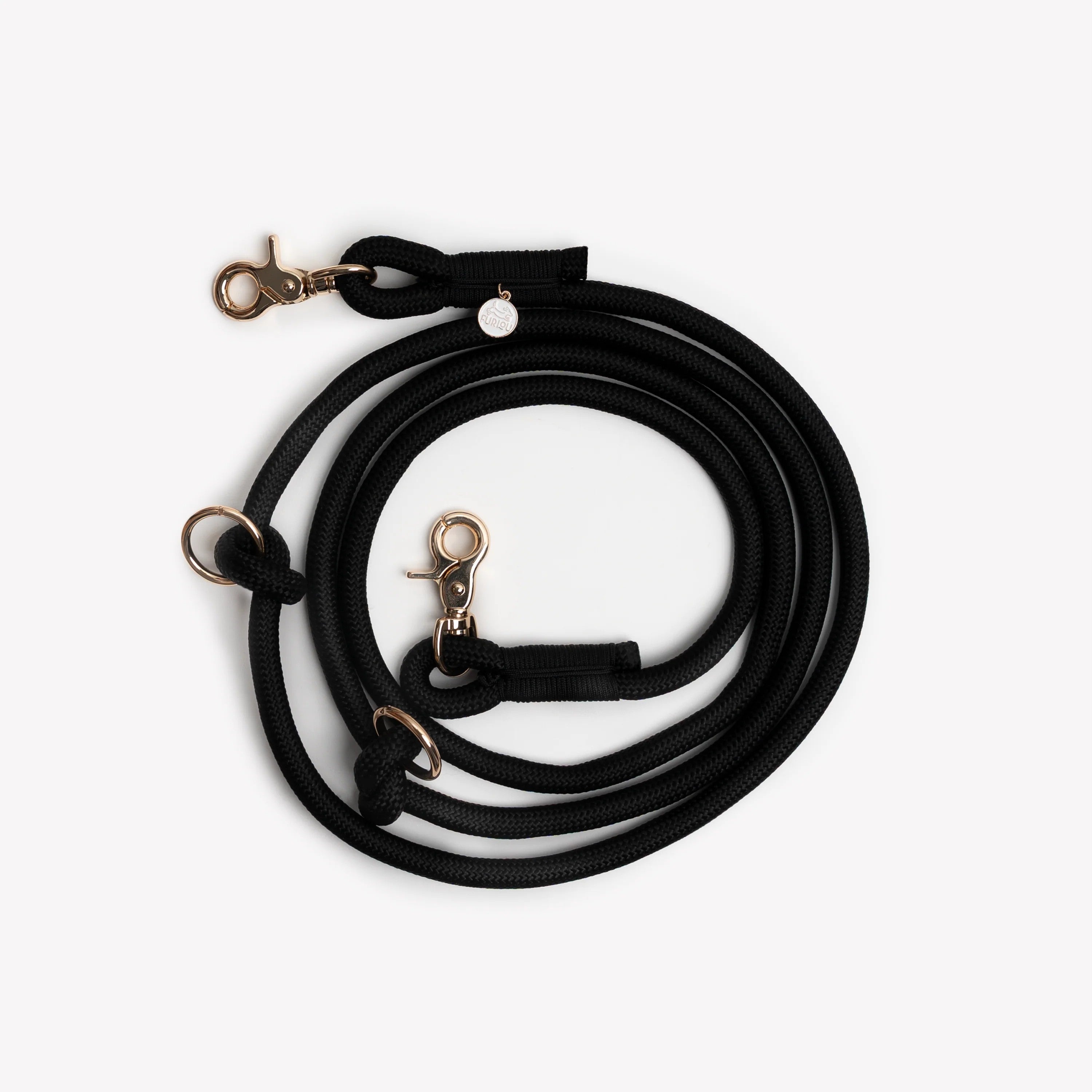 Dog Leash - Hands Free Braided Rope Black - Furlou - La Maison Mou