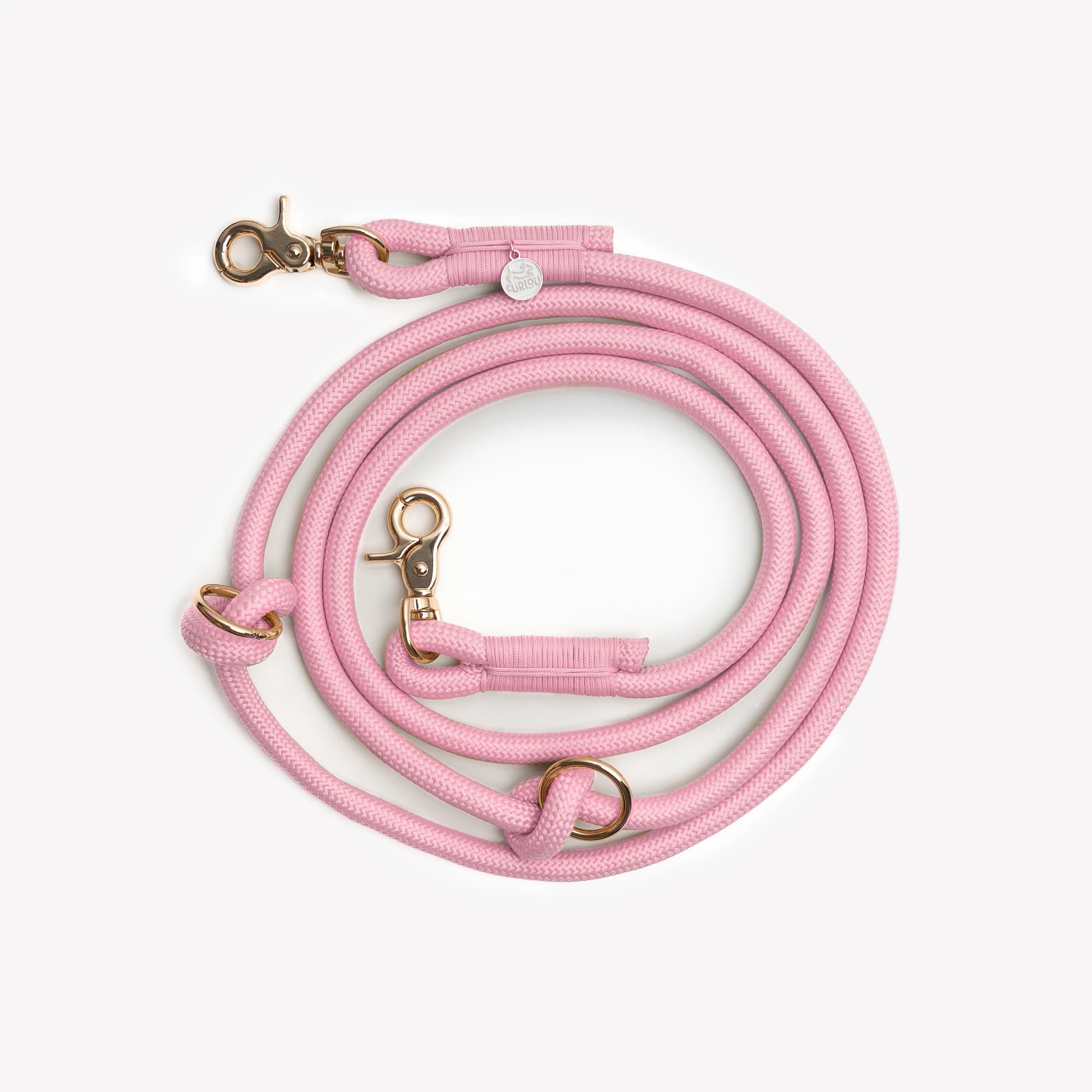 Dog Leash - Hands Free Braided Rope Pink - Furlou - La Maison Mou