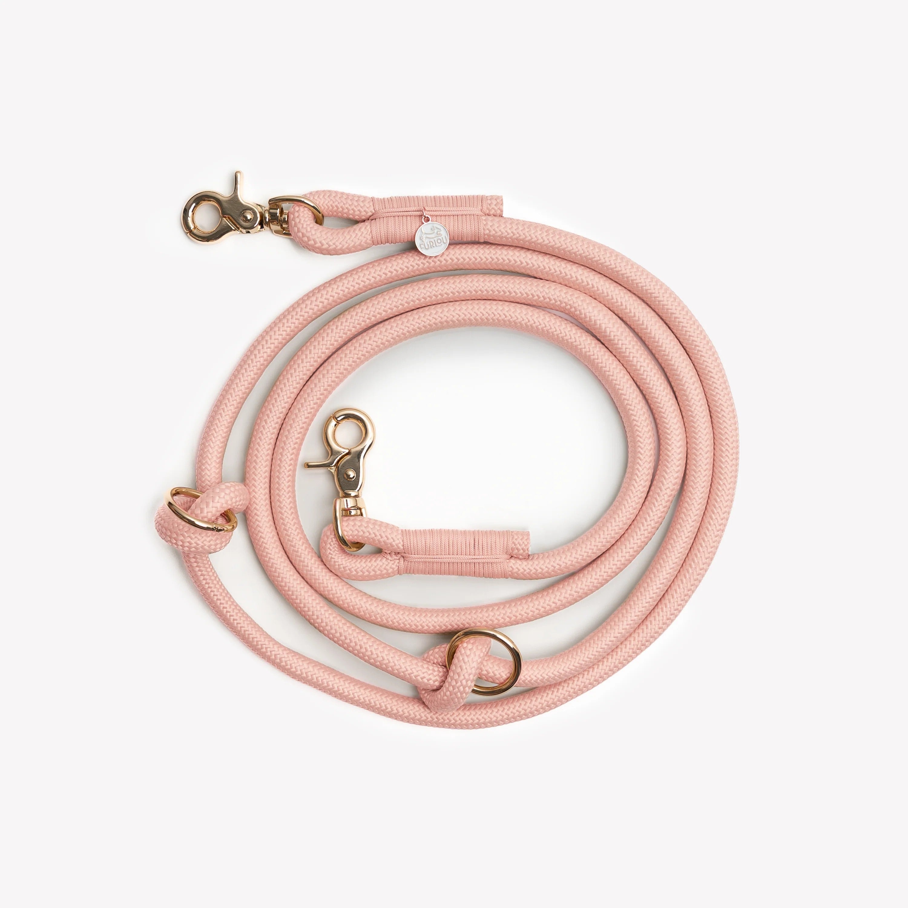 Dog Leash - Hands Free Braided Rope Powder Pink - Furlou - La Maison Mou