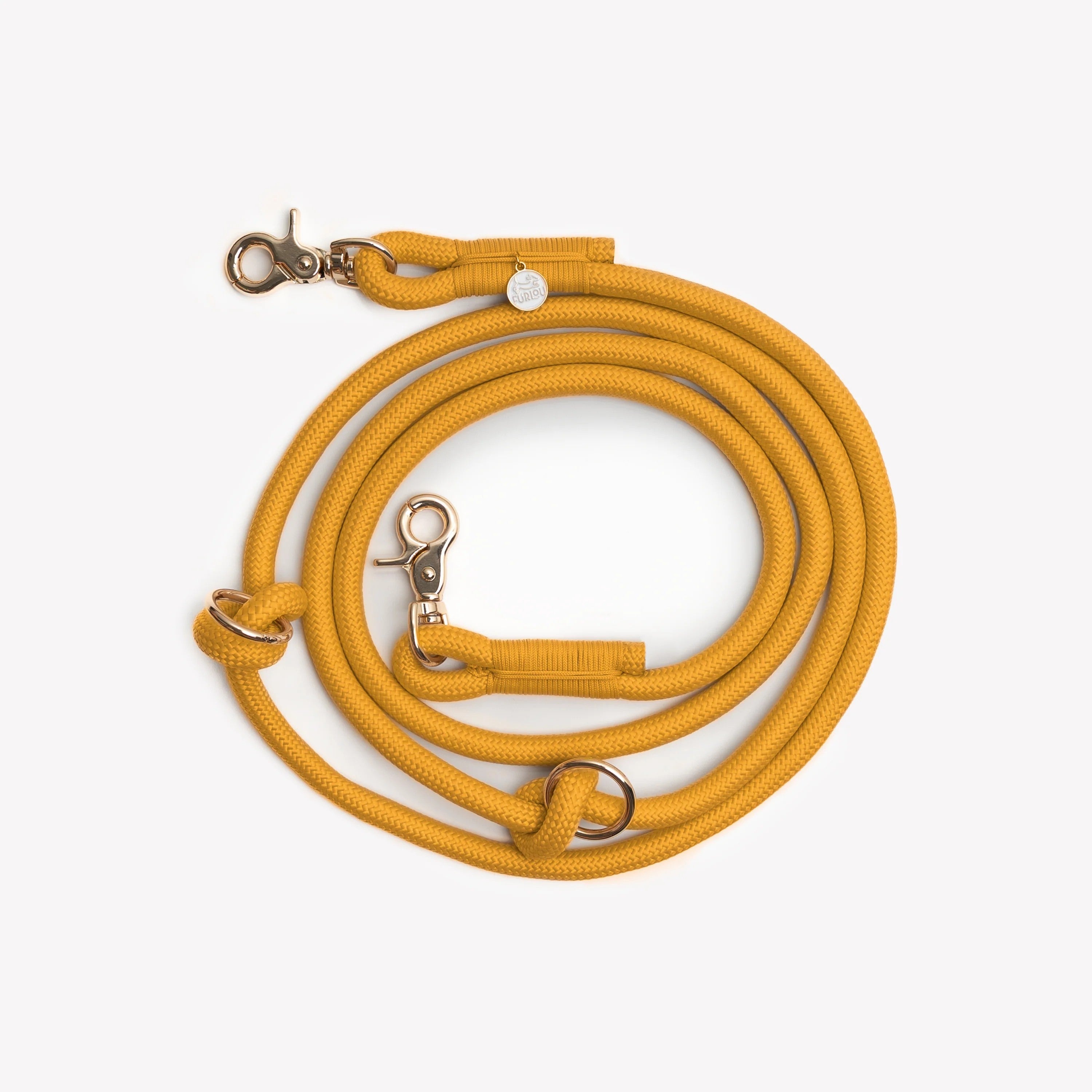 Dog Leash - Hands Free Braided Rope Powder Yellow - Furlou - La Maison Mou