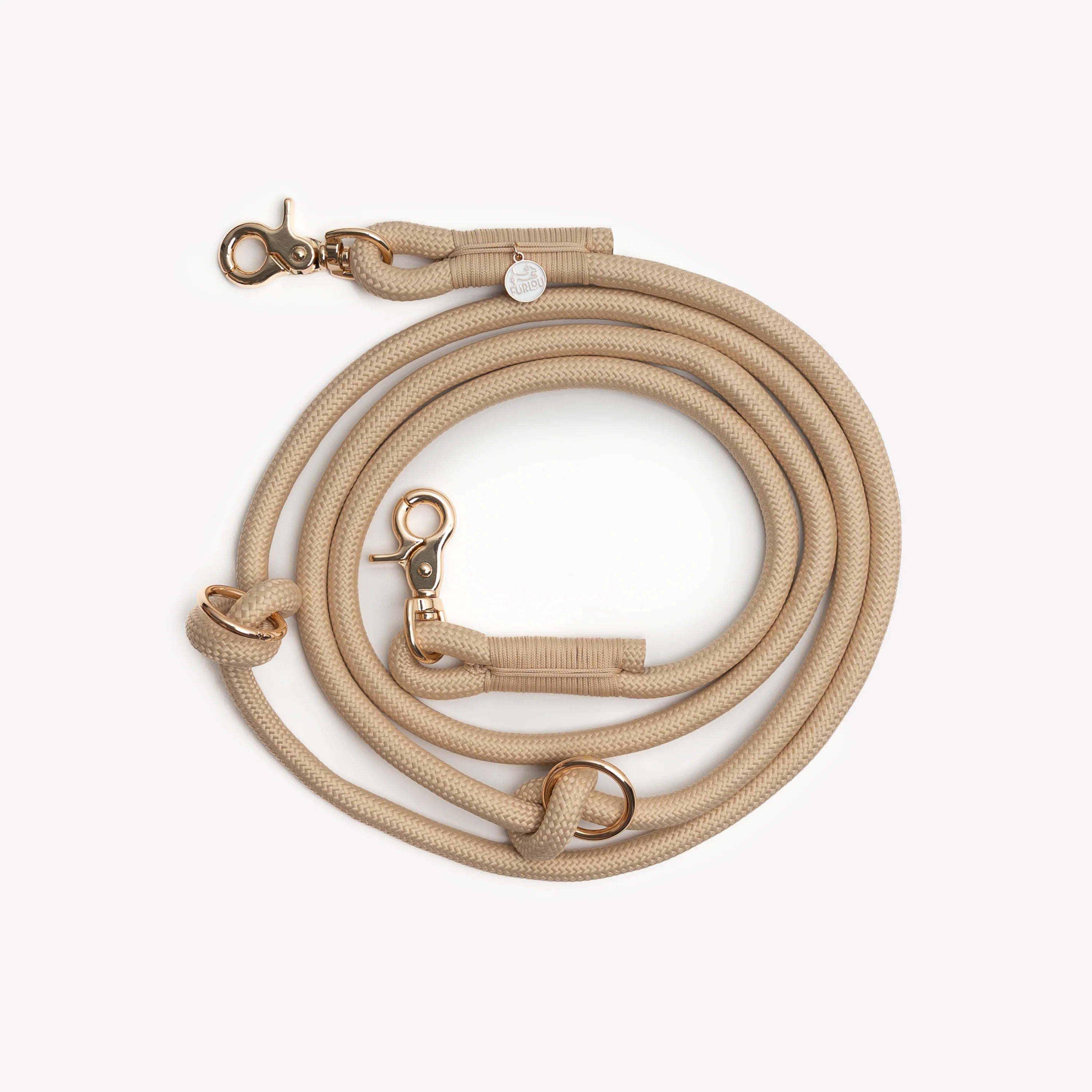 Dog Leash - Hands Free Braided Rope Tan - Furlou - La Maison Mou