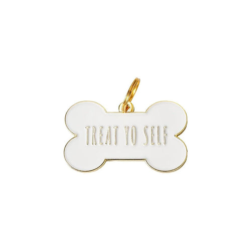 Dog Tag - Treat Yo Self White