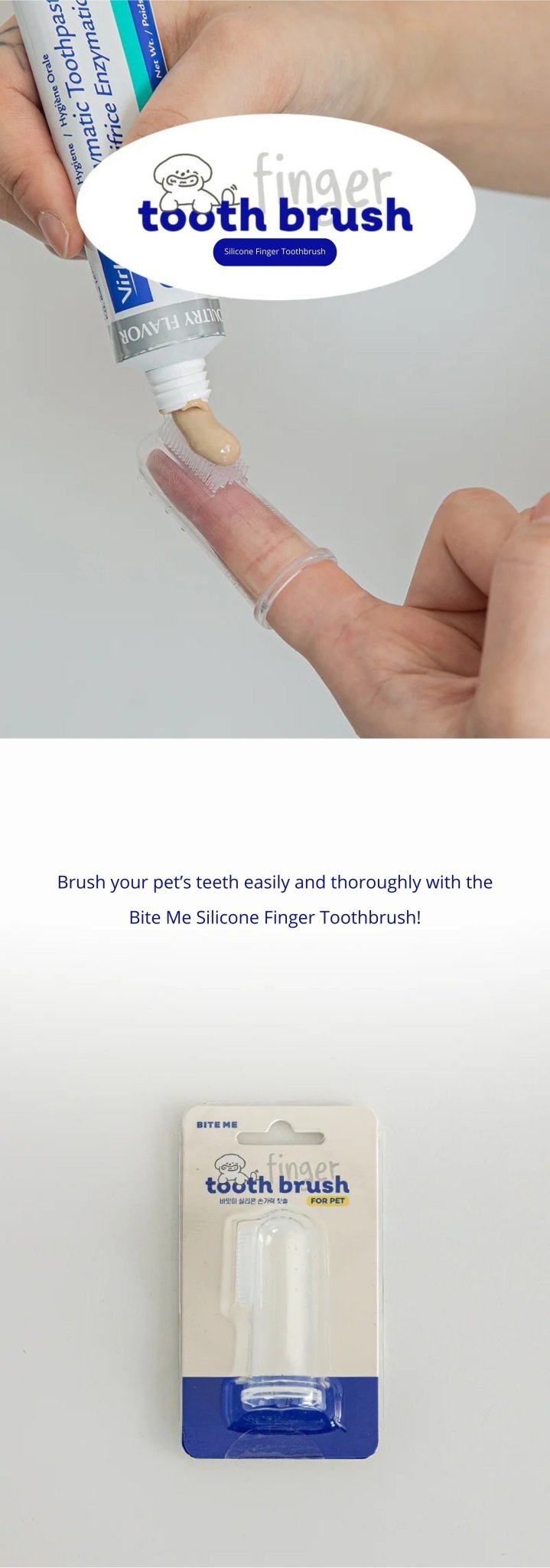 Dog Toothbrush - Silicone Finger - Bite Me - La Maison Mou