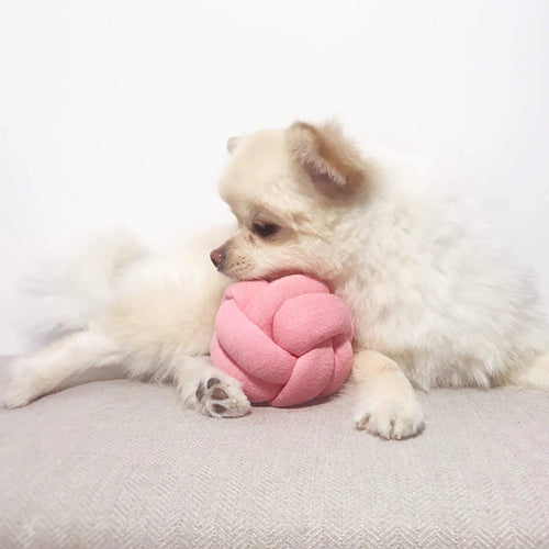 Dog Toy - Knitting Ball Light Pink