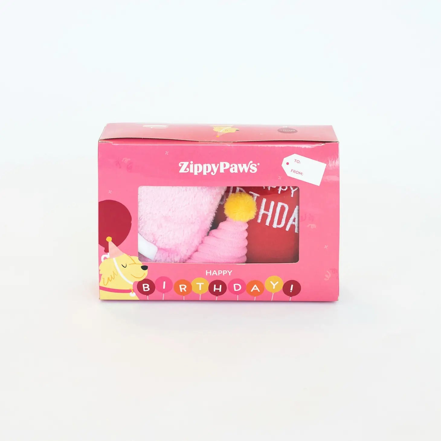 Dog Toy - Pup Birthday Box Pink - ZippyPaws - La Maison Mou