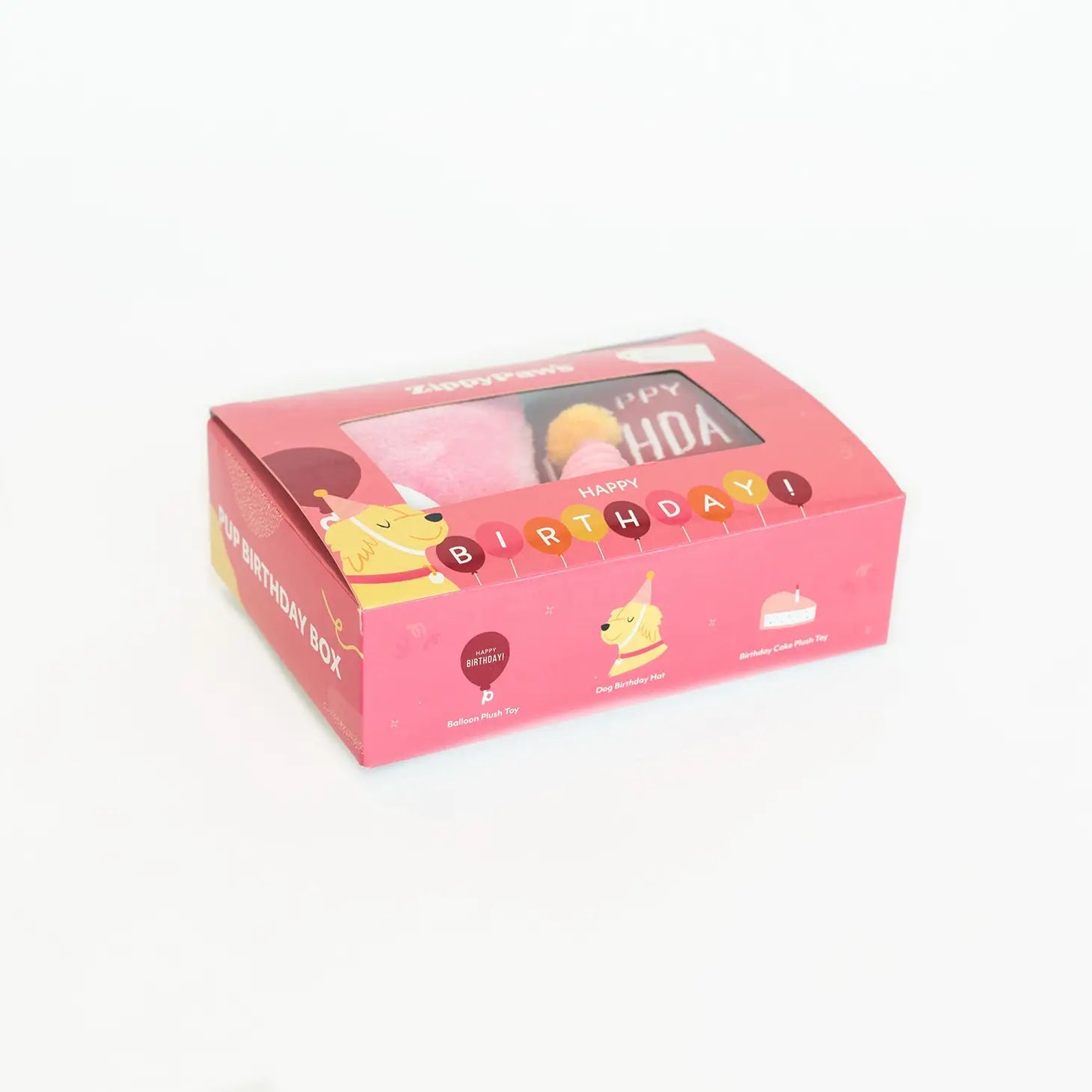 Dog Toy - Pup Birthday Box Pink - ZippyPaws - La Maison Mou