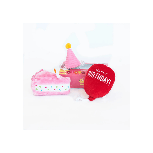 Dog Toy - Pup Birthday Box Pink