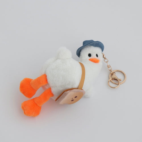 Plush Keychain - Duck and Toast White