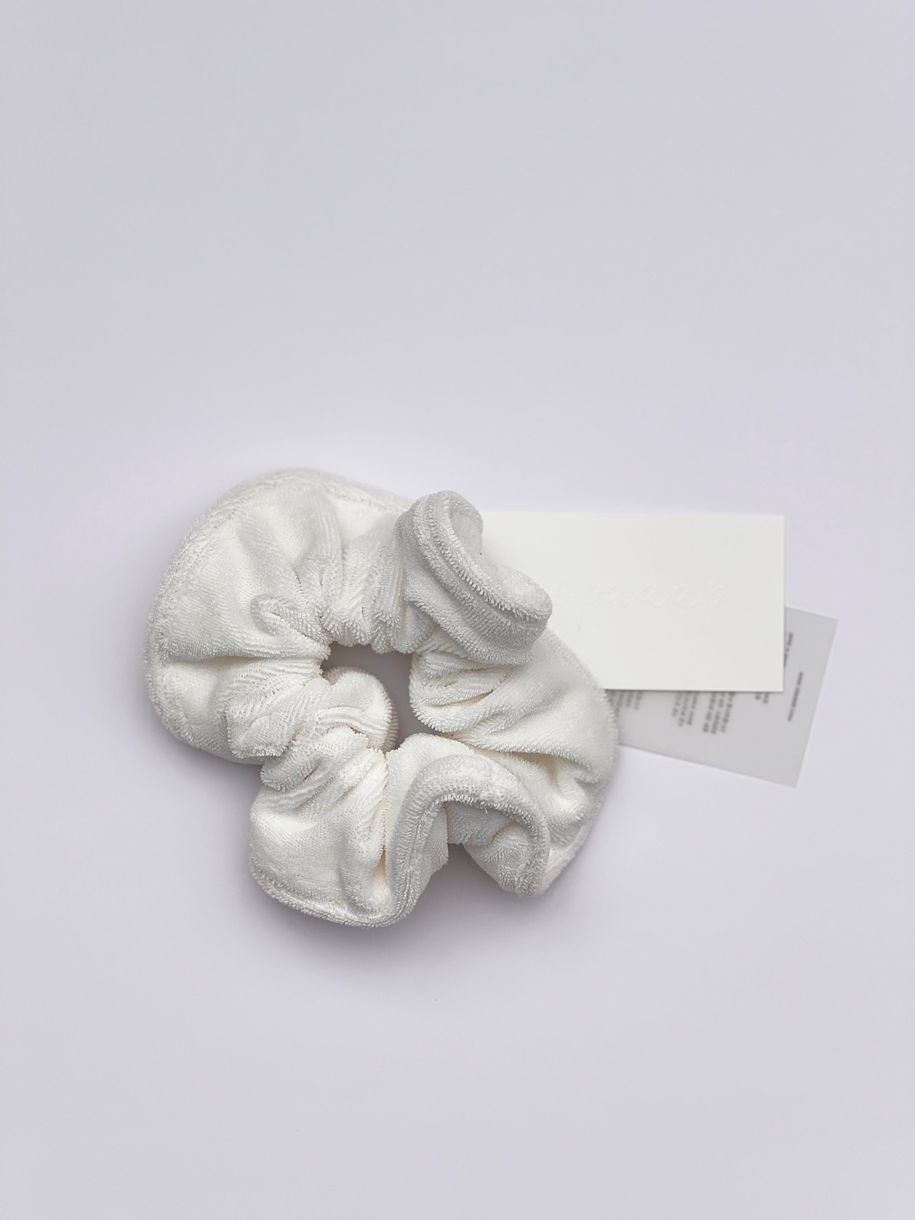 Opaaap white terry hair scrunchie